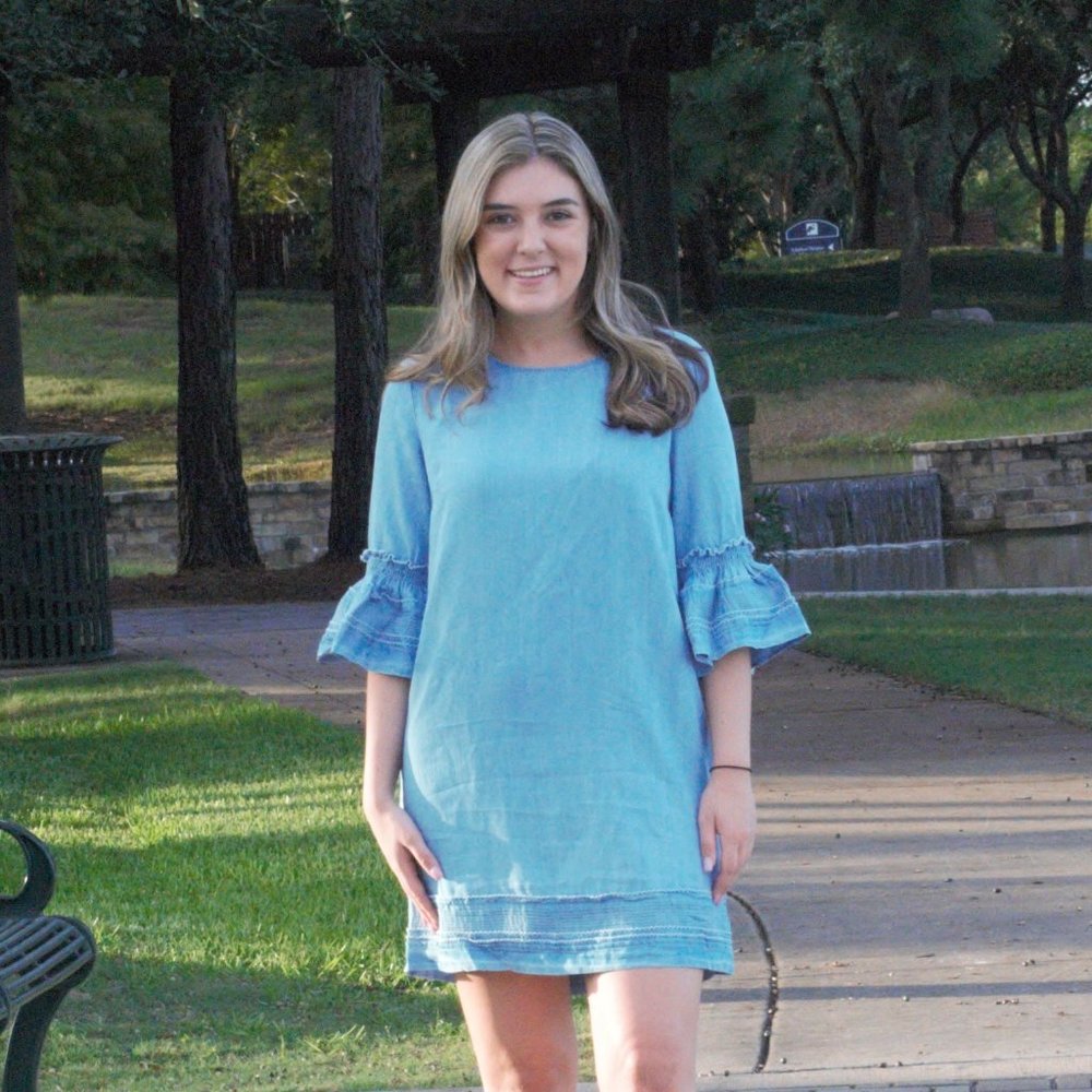 Kayla Chambray Shift Dress